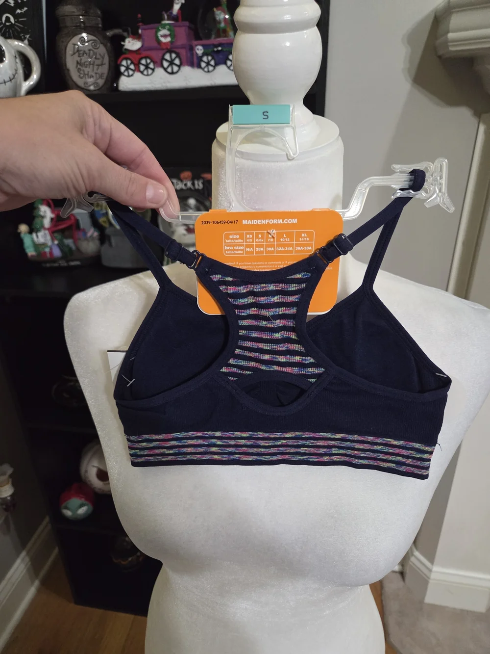 Maidenform Girl Navy Racerback Bralette with Multicolor Striped Band